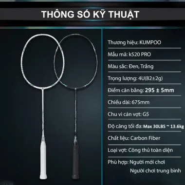 Vợt cầu lông Kumpoo K520 Pro chính hãng